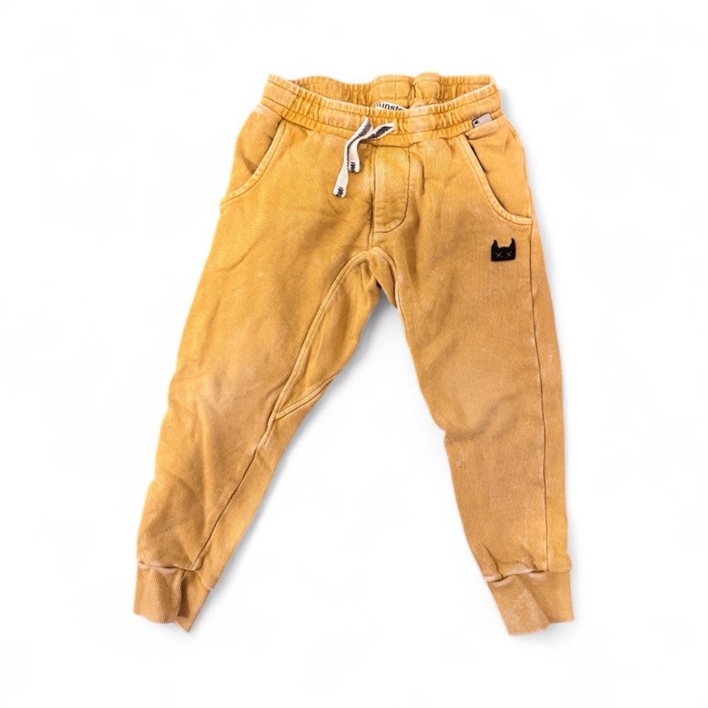 Mustard Yellow Kids Jogger Pants with Drawstring Organic 4